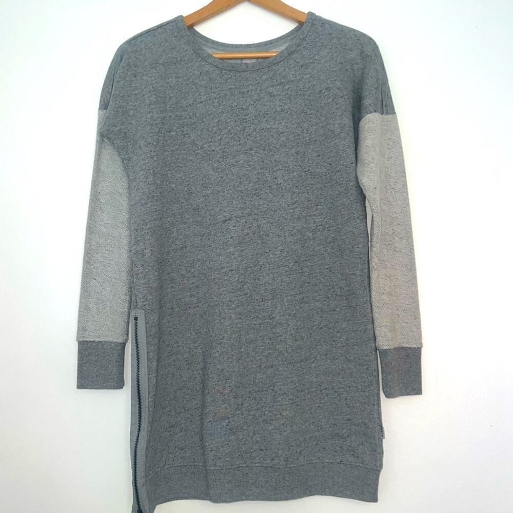 Burton Pullover Sweatshirt Mixed Media Side Zip Size XS Snowboarding Outerwear